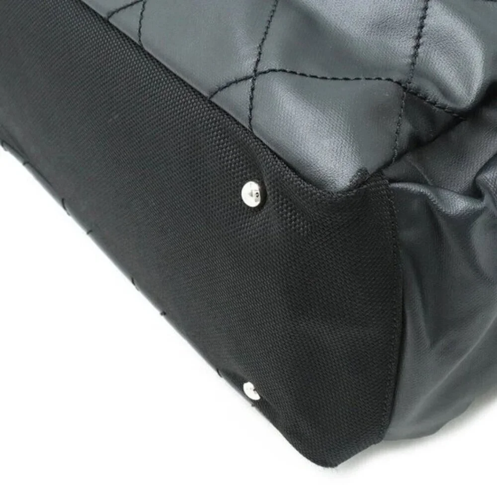 Chanel Paris Biarritz GM Leather Black with Pouch Tote Bag